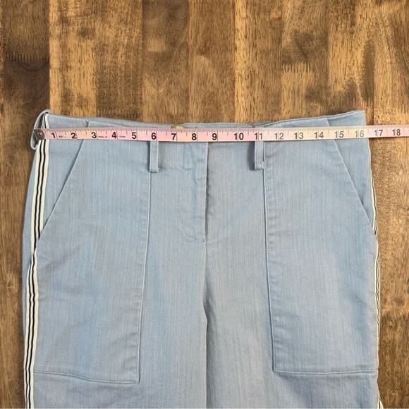 Hellessy Women’s Super Wide Leg Flare Denim Jeans Light Wash Racing Stripe Sz 10 - Picture 3 of 11